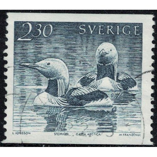 Suède 1986 Oblitéré Used Oiseau Gavia Arctica Plongeon Arctique Y&t Se 1356 Su