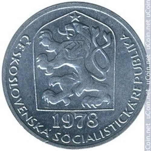 Tchecoslovaquie = Pièce De Monnaie De 10 Heller En Aluminium, Année 1978 ( Lion )