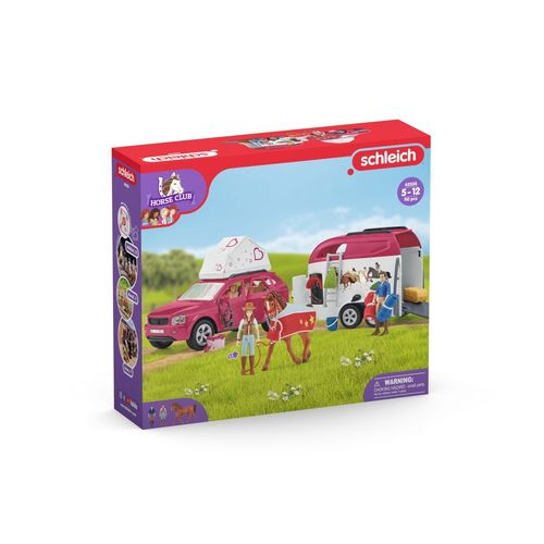Horse Club Voyage En Voiture Avec Remorque Pour Chevaux