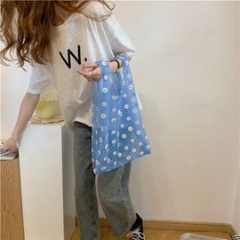 Petit fourre tout Transparent en tissu pour femmes, sac à main brodé marguerite, sac de Shopping écologique pour les fruits pour filles
