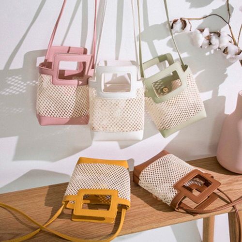 Sacs à bandoulière en maille transparente, nouvelle tendance, sac à main de couleur contrastée, classique élégant, sacs à bandoulière pour téléphone portable