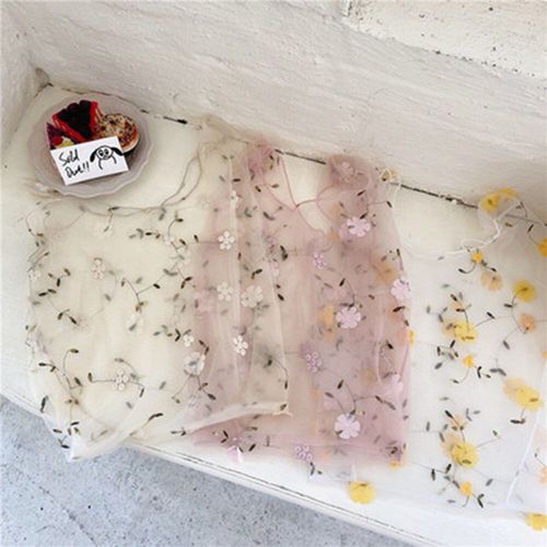 Sac à main en Organza brodé de fleurs pour femmes, fourre tout décontracté en maille, sacs de Shopping pliables, sac écologique pour épicerie