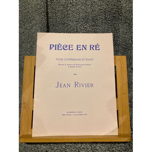 Jean Rivier Pièce En Ré Pour Contrebasse Et Piano Partition Éditions Leduc
