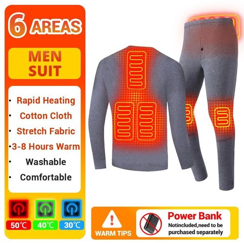 Pyjama Chauffant Électrique Pour Hommes Et Femmes,Sous-Vêtement Métropolitain,Économie Doublés De Zone Usb 6-22,Vêtements Thermiques Pour Personnes Âgées D'âge Moyen,Hiver