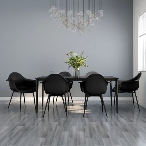 Vidaxl Chaises De Salle À Manger 6 Pcs Noir Pp