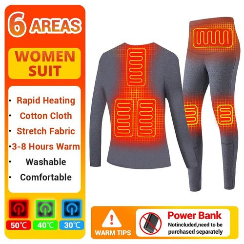 Pyjama Chauffant Électrique Pour Hommes Et Femmes,Sous-Vêtement Métropolitain,Économie Doublés De Zone Usb 6-22,Vêtements Thermiques Pour Personnes Âgées D'âge Moyen,Hiver