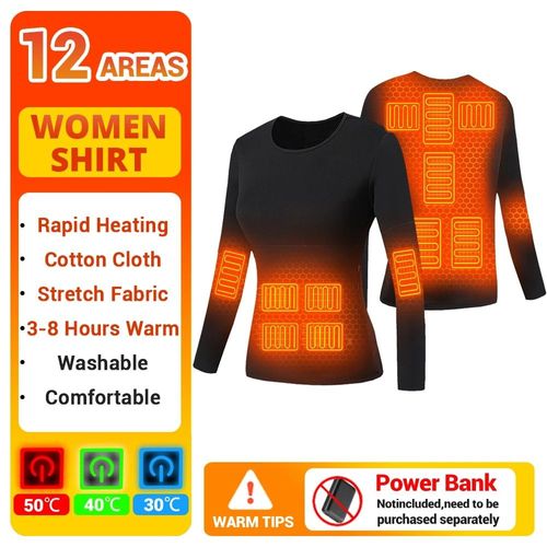 Pyjama Chauffant Électrique Pour Hommes Et Femmes,Sous-Vêtement Métropolitain,Économie Doublés De Zone Usb 6-22,Vêtements Thermiques Pour Personnes Âgées D'âge Moyen,Hiver