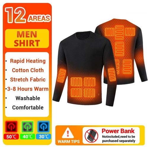Pyjama Chauffant Électrique Pour Hommes Et Femmes,Sous-Vêtement Métropolitain,Économie Doublés De Zone Usb 6-22,Vêtements Thermiques Pour Personnes Âgées D'âge Moyen,Hiver