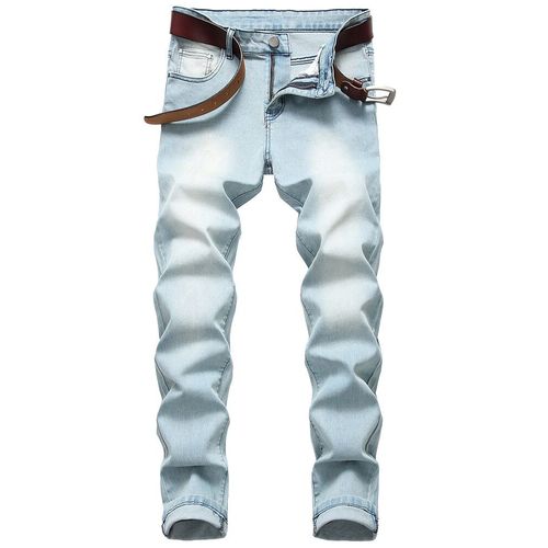 Jean En Denim Bleu Clair Pour Homme,Pantalon Classique Simple,Grande Taille,Fjd Décontracté,03/Old