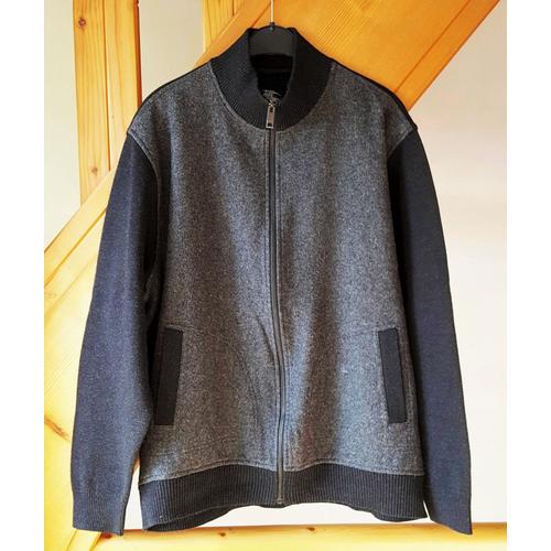 Blouson Burberry Taille Xl Gris Laine & Acrylique Doublé Tbe