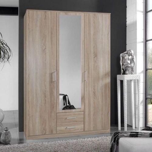 Armoire Dorval Rangement Chêne 3 Portes 2 Tiroirs