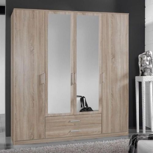 Armoire Dorval Rangement Chêne 4 Portes 2 Tiroirs