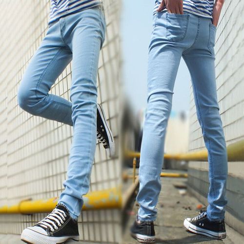 Jean Slim À Double Fermeture Éclair Pour Hommes,Vêtements Pour Adolescents De 28 À 34 Ans,2021