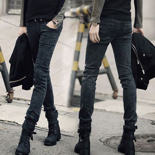 Jean Slim À Double Fermeture Éclair Pour Hommes,Vêtements Pour Adolescents De 28 À 34 Ans,2021
