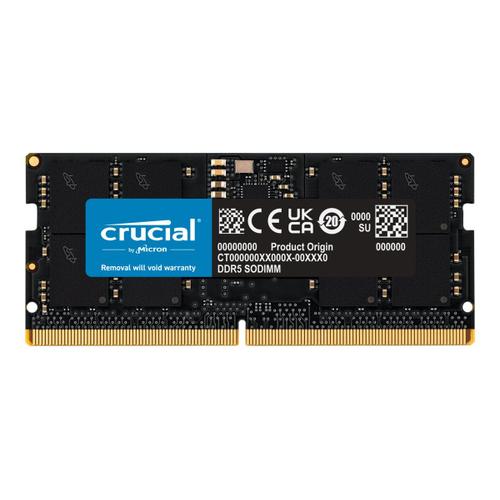 Crucial - DDR5 - module - 16 Go - SO DIMM 262 broches - 4800 MHz / PC5-38400 - CL40 - 1.1 V - mémoire sans tampon - non ECC