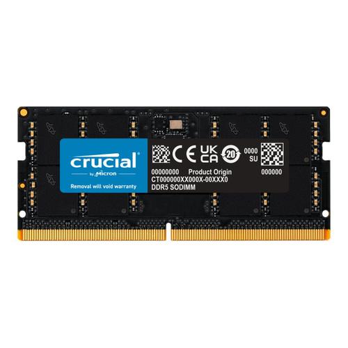 Crucial - DDR5 - module - 32 Go - SO DIMM 262 broches - 4800 MHz / PC5-38400 - CL40 - 1.1 V - mémoire sans tampon - non ECC