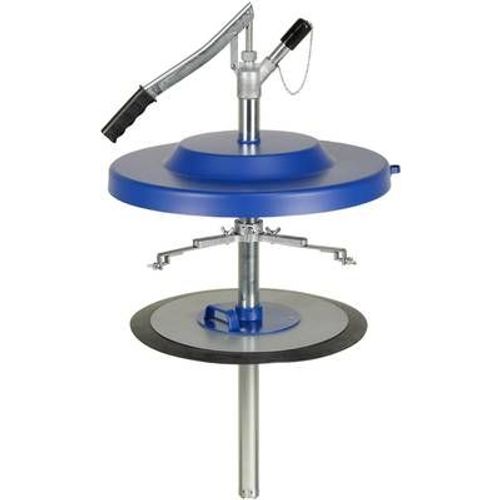 Pompe manuelle de remplissage de graisse, convient aux seaux : 50 kg, Pour seau de Ø intérieur 365-385 mm, Long. du tuyau de pompe 680 mm