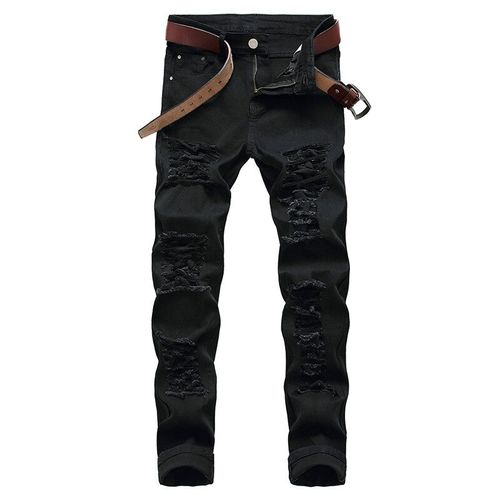 Jeans En Denim Blanc Pour Hommes,Trou Droit,Marque De Créateur De Mode,Jeans Masculins,Grande Taille,Fjdistmurcia Destruction