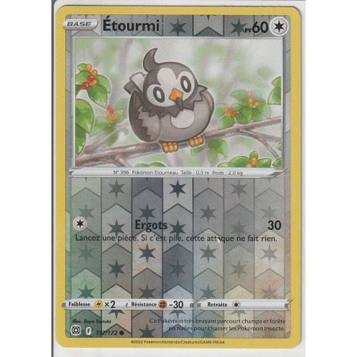 Carte Pokemon - Etourmi - 117/172 - Reverse - Épée Et Bouclier 9 - Stars Etincelantes - Eb9 - Vf