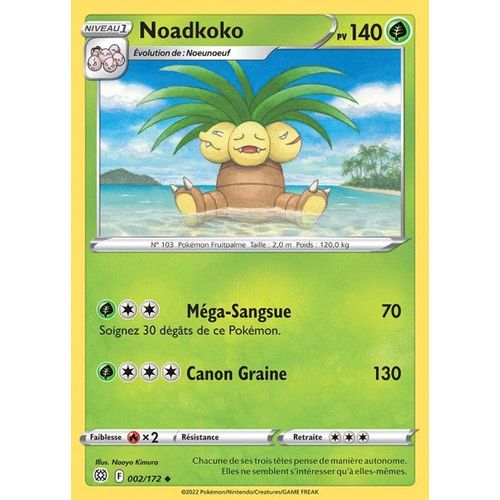 Carte Pokemon - Noadkoko - 002/172 - Épée Et Bouclier 9 - Stars Etincelantes - Eb9 - Vf