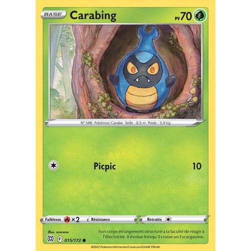 Carte Pokemon - Carabing - 015/172 - Épée Et Bouclier 9 - Stars Etincelantes - Eb9 - Vf