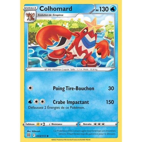 Carte Pokemon - Colhomard - 033/172 - Épée Et Bouclier 9 - Stars Etincelantes - Eb9 - Vf