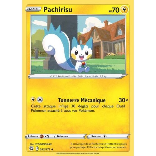 Carte Pokemon - Pachirisu - 052/172 - Épée Et Bouclier 9 - Stars Etincelantes - Eb9 - Vf