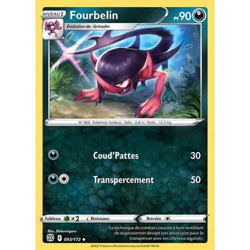 Carte Pokemon - Fourbelin - 093/172 - Épée Et Bouclier 9 - Stars Etincelantes - Eb9 -Vf