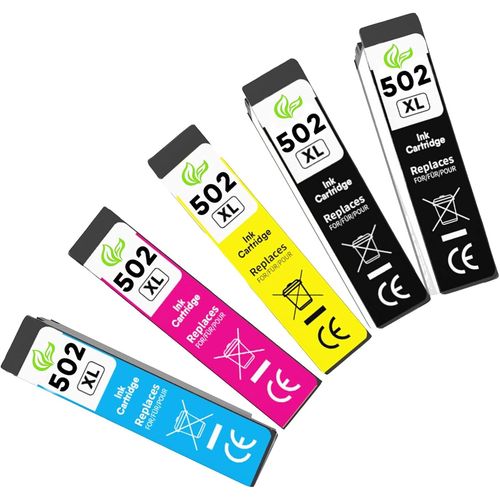 502xl pour Encre epson 502 Cartouche epson 502xl pour Cartouche epson WF 2860 Cartouche epson XP 5100 pour Epson XP-5100 5105 5150 5155 WF-2860 2865 2880 2885 imprimante (5 Paquets)