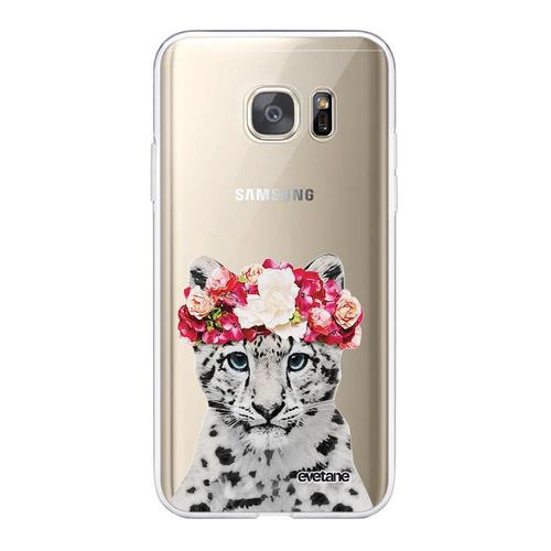 Coque Samsung Galaxy S7 360 Intégrale Transparente Leopard Couronne Tendance Evetane.