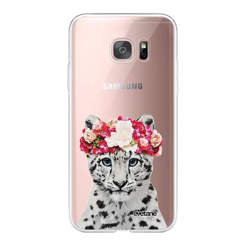 Coque Samsung Galaxy S7 Edge 360 Intégrale Transparente Leopard Couronne Tendance Evetane.