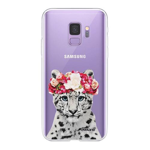 Coque Samsung Galaxy S9 360 Intégrale Transparente Leopard Couronne Tendance Evetane.