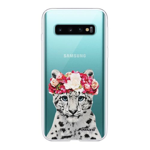 Coque Samsung Galaxy S10 Plus 360 Intégrale Transparente Leopard Couronne Tendance Evetane.