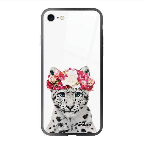 Coque Iphone 7/8/ Iphone Se 2020/ 2022 Coque Soft Touch Glossy Leopard Couronne Design Evetane