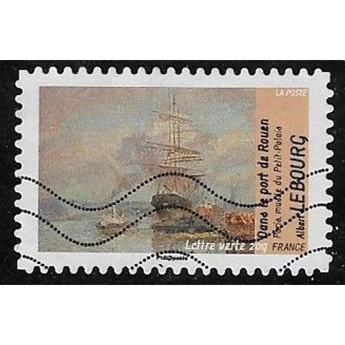 Timbre N°A.834 Y & T  Lettre Verte 20g. Série Artistique Avant Et Après L¿Impressionnisme Tableaux Sur Le Thème De L¿Eau  "Dans Le Port De Rouen" D'albert Lebourg