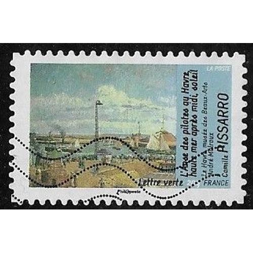 Timbre N°A.828 Y & T  Lettre Verte 20g. Série Artistique Avant Et Après L¿Impressionnisme Tableaux Sur Le Thème De L¿Eau "L'anse Des Pilotes Au Havre Haute Mer Après-Midi Soleil" De Camille Pissaro  