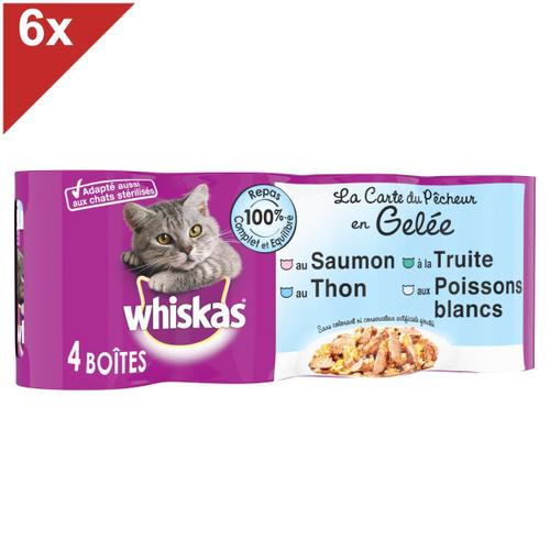 Whiskas 24 Boîtes En Gelée Aux Poissons Pâtée Pour Chat 390g (6x4)