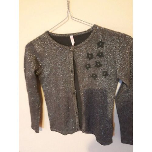 Gilet Gris Pailleté Fille 8 Ans