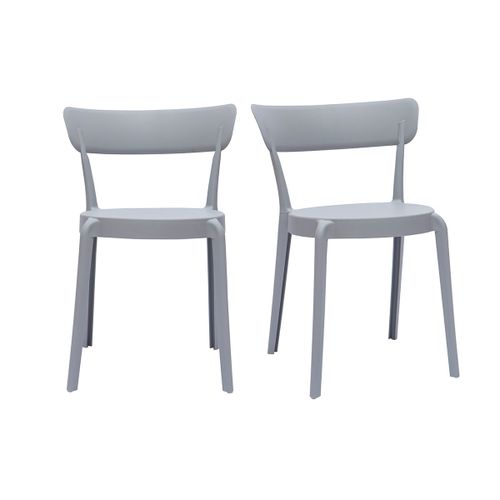 Chaises Plastique Gris Empilables Intérieur/Extérieur (Lot De 2) Rios