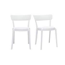 Lot de 4 chaises MADEIRA, en plastique blanc 