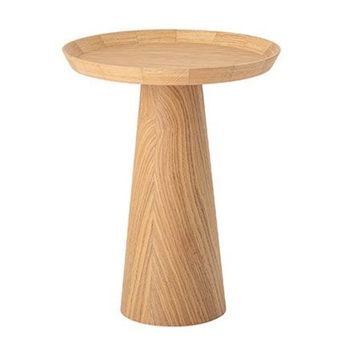 Table D'appoint Ronde 44x54,5 Cm Décor Chêne Naturel