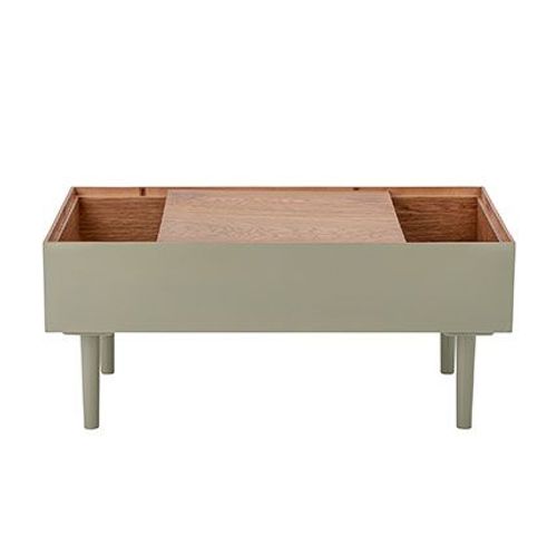 Table Basse 90x50x40 Cm Décor Chêne Naturel Et Vert