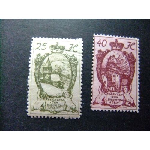 Liechtenstein 1920 Chapele (Saint Mamert)  Château (Gutembeg) Yvert 30 + 31 *