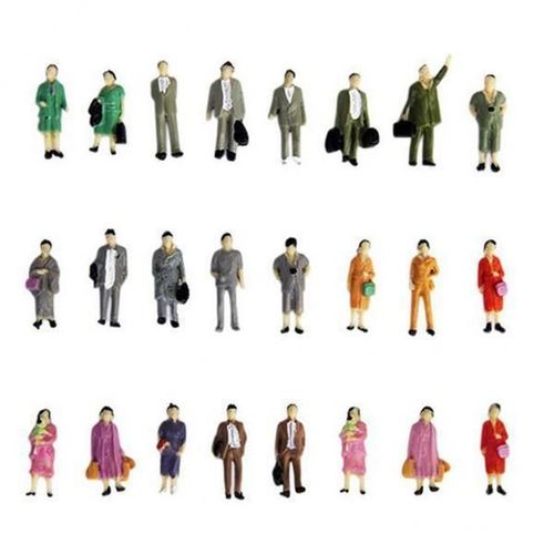 2x 50 Pcs 1:87 Ho Échelle Couleur Gens Chiffres Debout Modèle Train Train