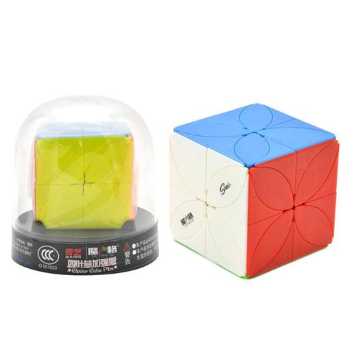 Cube Magique À Quatre Feuilles Trèfle 3x3, Boîte Cadeau Originale, Puzzle Professionnel, Forme Étrange 3x3x3