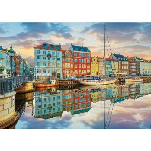 Puzzle Adulte 2000 Pieces Port De Copenhague - Collection Ville Danemark - Bateau - Monument