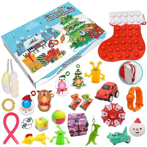 Jouet Anti-Stress De Noël, Combinaison Arc-En-Ciel, Bulle Push, Anti-Stress, En Silicone, Puzzle De Table, Jouet De Décompression