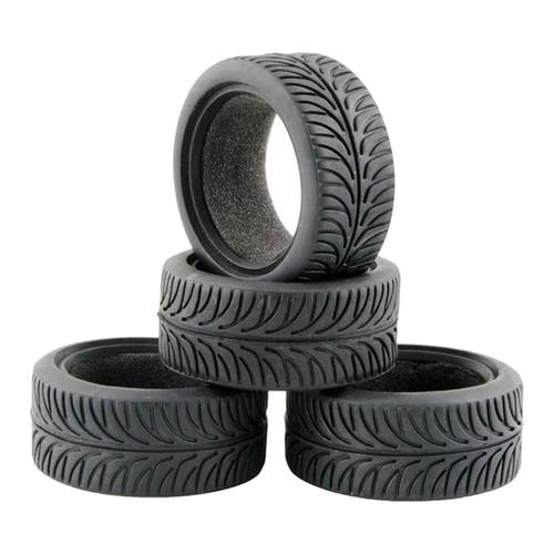 Pièces De Rechange En Caoutchouc Pour Pneus Tamiya 1/10 Rc, 4 Pièces, Accessoires De Performance Excellentes, Belle Adhérence Avec 4 Doublures D'Éponge Pour Chenille