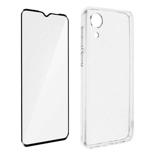 Coque Samsung Galaxy A03 Core Silicone Souple Film Verre Trempé 9h Transparent