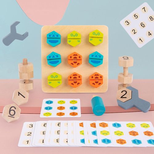 Puzzle En Forme De Bois Montessori, Tri, Empilage, Jouets Pour Bébé, Vis D'Écrou, Âge Préscolaire